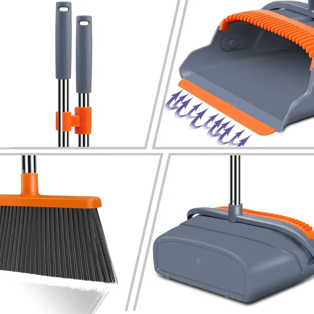 Ergonomic Hygiene: The Hands-Free Sorting of the kelamayi Upgrade Broom and Dustpan Set